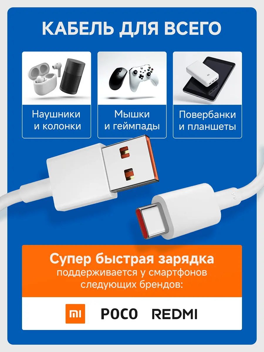 Дизайн инфографики кабели Xiaomi 5