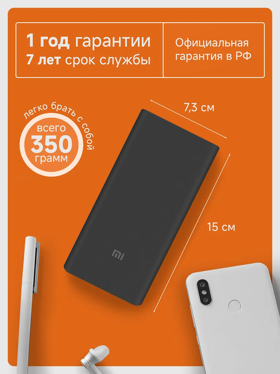 Дизайн инфографики powerbank Xiaomi 9