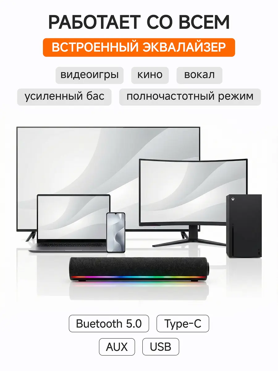 Дизайн инфографики саундбар Xiaomi 7