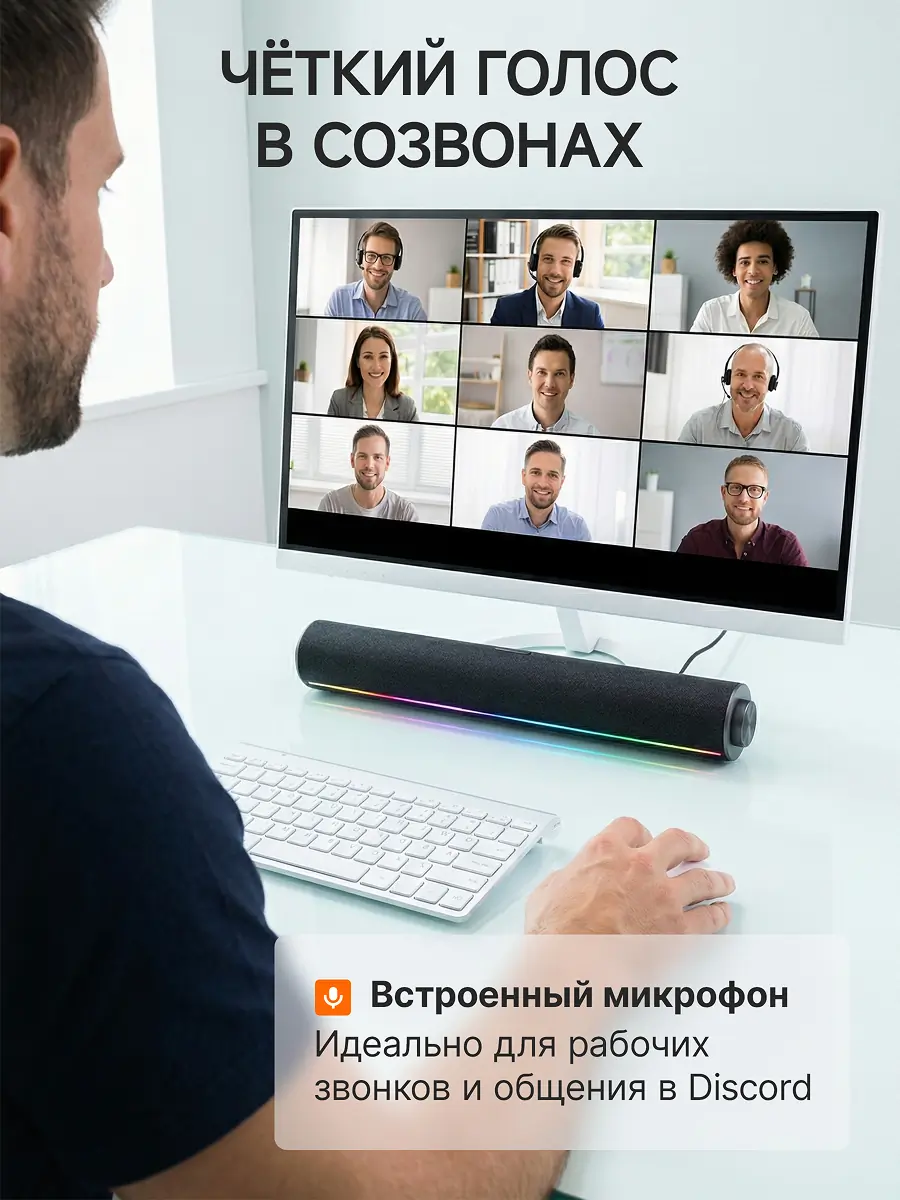 Дизайн инфографики саундбар Xiaomi 8