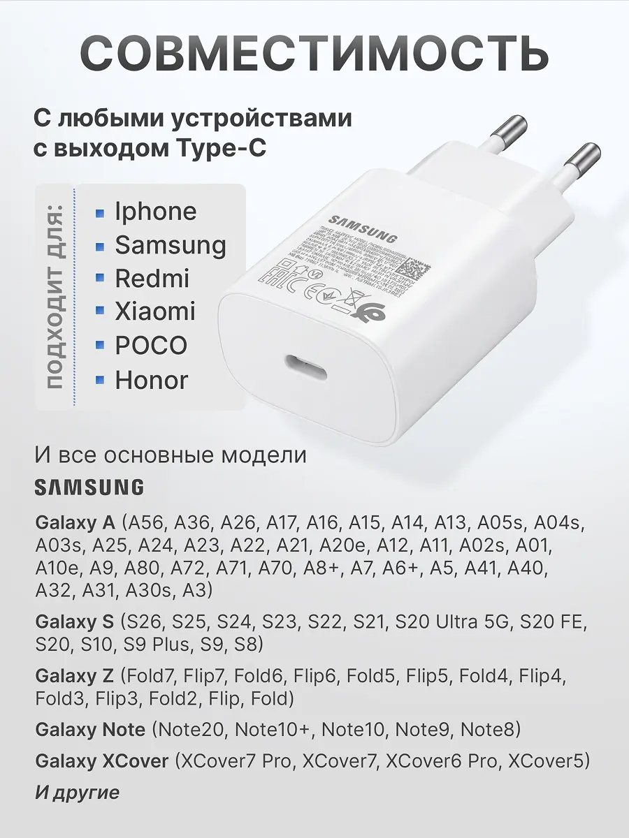 Дизайн карточки товара для зарядного устройства Samsung 7
